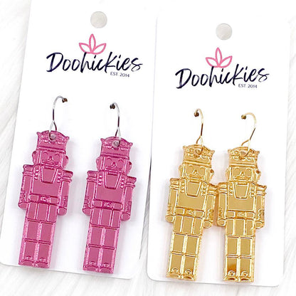 2" Nutcracker Acrylics -Christmas Earrings by Doohickies Wholesale