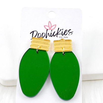 2" Gold & Mirror Lights -Christmas Earrings by Doohickies Wholesale