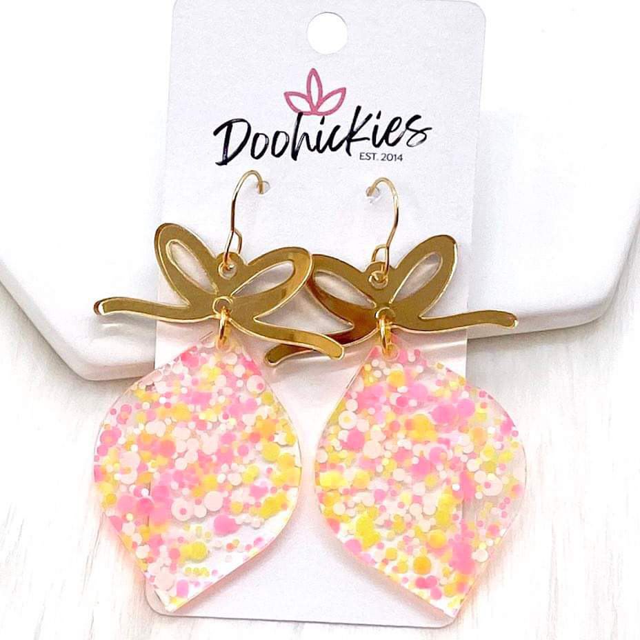 2.5" Pastel Pink Ornament -Christmas Earrings by Doohickies Wholesale