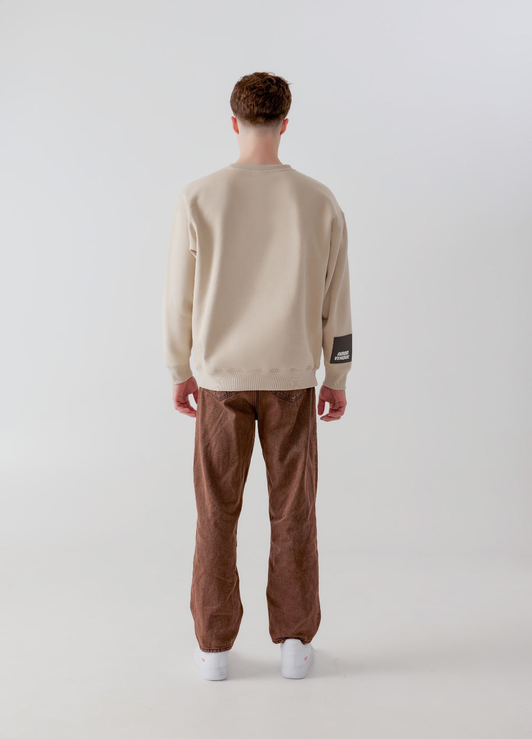 "Pixel" Taupe Sweatshirt by Amoo