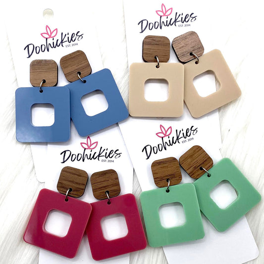 2" Acrylic Cubie Earrings - Everyday Earrings by Doohickies Wholesale