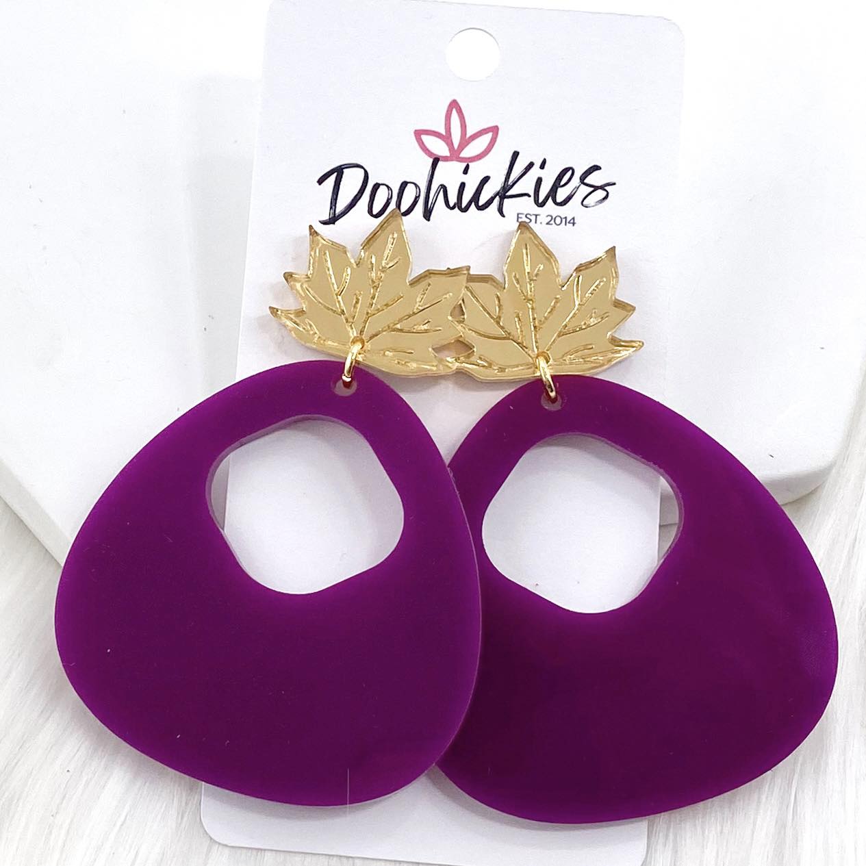 3" Fall Leaf Carmens -Fall Acrylic Earrings by Doohickies Wholesale