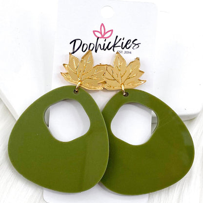 3" Fall Leaf Carmens -Fall Acrylic Earrings by Doohickies Wholesale