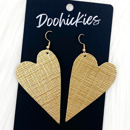 Saffiano Leather Hearts -Valentine's Earrings by Doohickies Wholesale