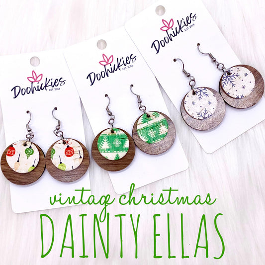 1.25" Vintage Christmas Ellas -Christmas Earrings by Doohickies Wholesale