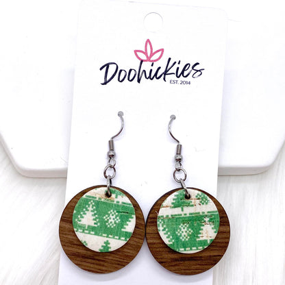 1.25" Vintage Christmas Ellas -Christmas Earrings by Doohickies Wholesale