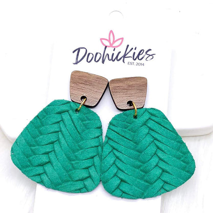 2" Holly Jolly Jasmines -Christmas Leather Earrings by Doohickies Wholesale