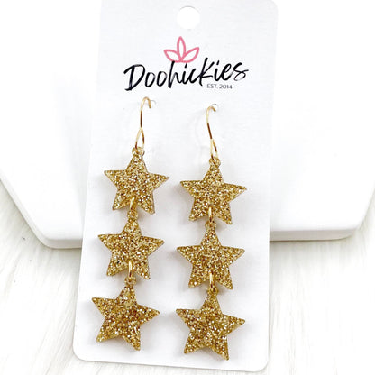 2.75" Shooting Star Drops -New Years Acrylic Earrings by Doohickies Wholesale