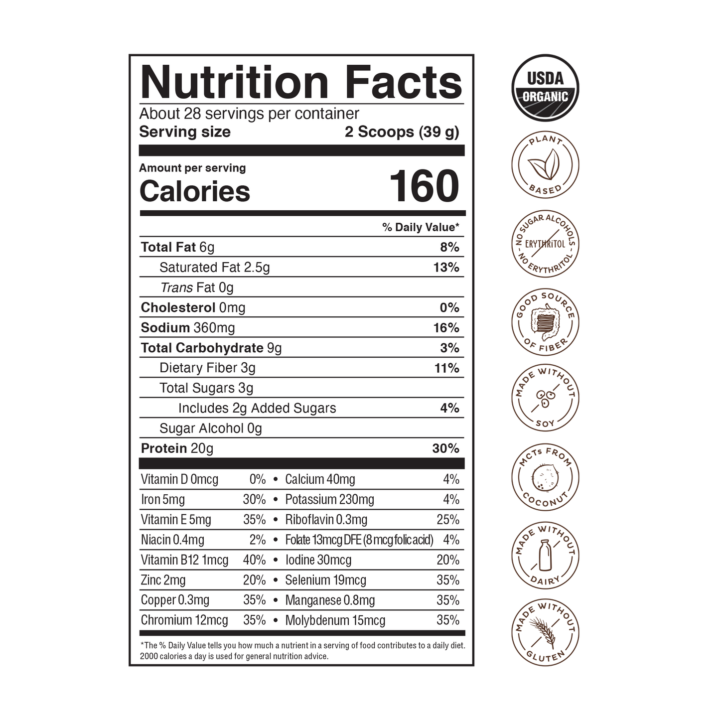 KOS Organic Plant Protein, Chocolate Peanut Butter, 28 Servings by KOS.com