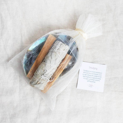 Palo Santo Smudge Kit with Abalone Shell by Tiny Rituals