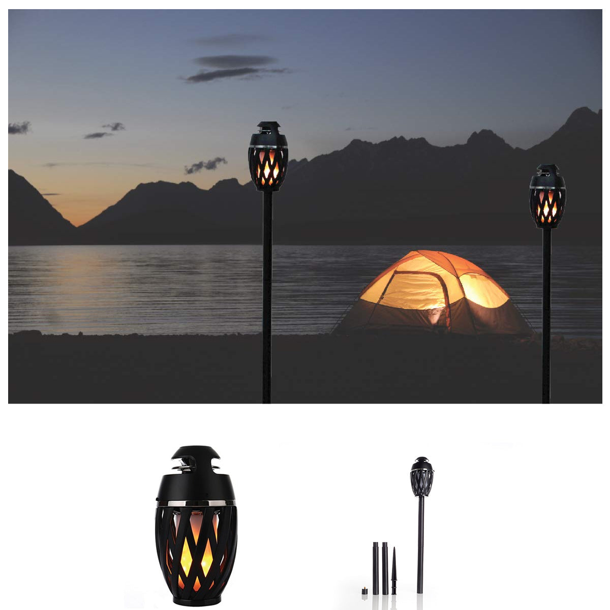 Tiki Tiki To To Outdoor LED Torch With Bluetooth Speaker by VistaShops