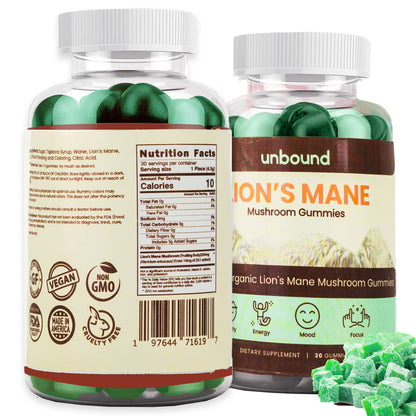 Unbound Lion's Mane Mushroom Gummies by Live Unbound