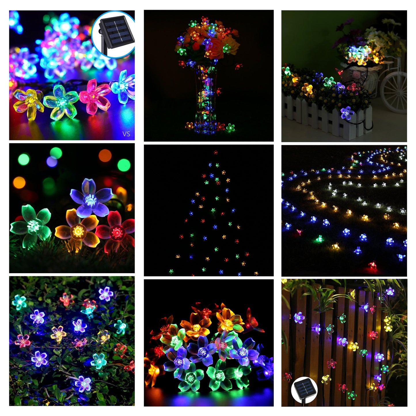 Solar Cherry Blossom Lights All Weatherproof by VistaShops