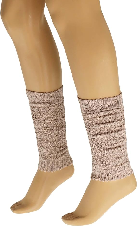 1 Pair - Cotton Leg Warmers Boot Socks Retro Style Knitted Retro Baggy Leg Warmer by Mars Outlet Store LLC