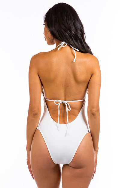 Solid Sexy String Hollow Out Monokini Swimsuit