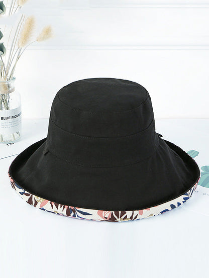 Original Solid&Printing Reversible Foldable Sun-Protection Bucket Hat by migunica