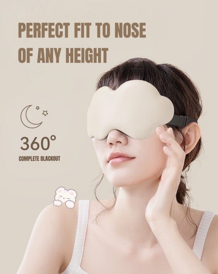 3D Contoured Puffy Cute Could Sleep Eye Mask - Ultra Lightproof and Comfortable by INSPECIAL HOME