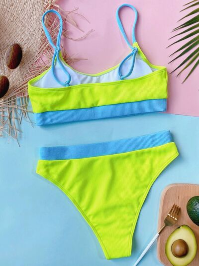 Scoop Neck Spaghetti Strap Two-Piece Swim Set by BlakWardrob