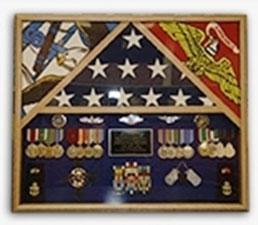 Flag Connections 3 Flags Military Shadow Box, flag case for 3 flags by The Military Gift Store