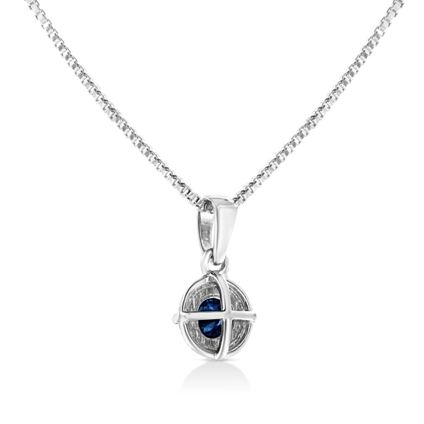 .925 Sterling Silver Treated Color Diamond Solitaire 18" Milgrain Pendant Necklace by Infinite Jewels