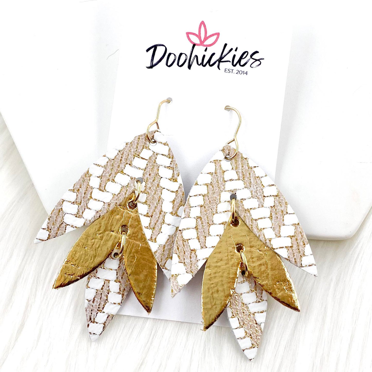 3" Shine Bright Lilli Belles - Leather Earrings by Doohickies Wholesale