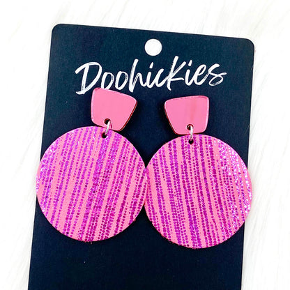 2" Shimmer Rain Piggy Dangles -Valentine's Leather Earrings by Doohickies Wholesale