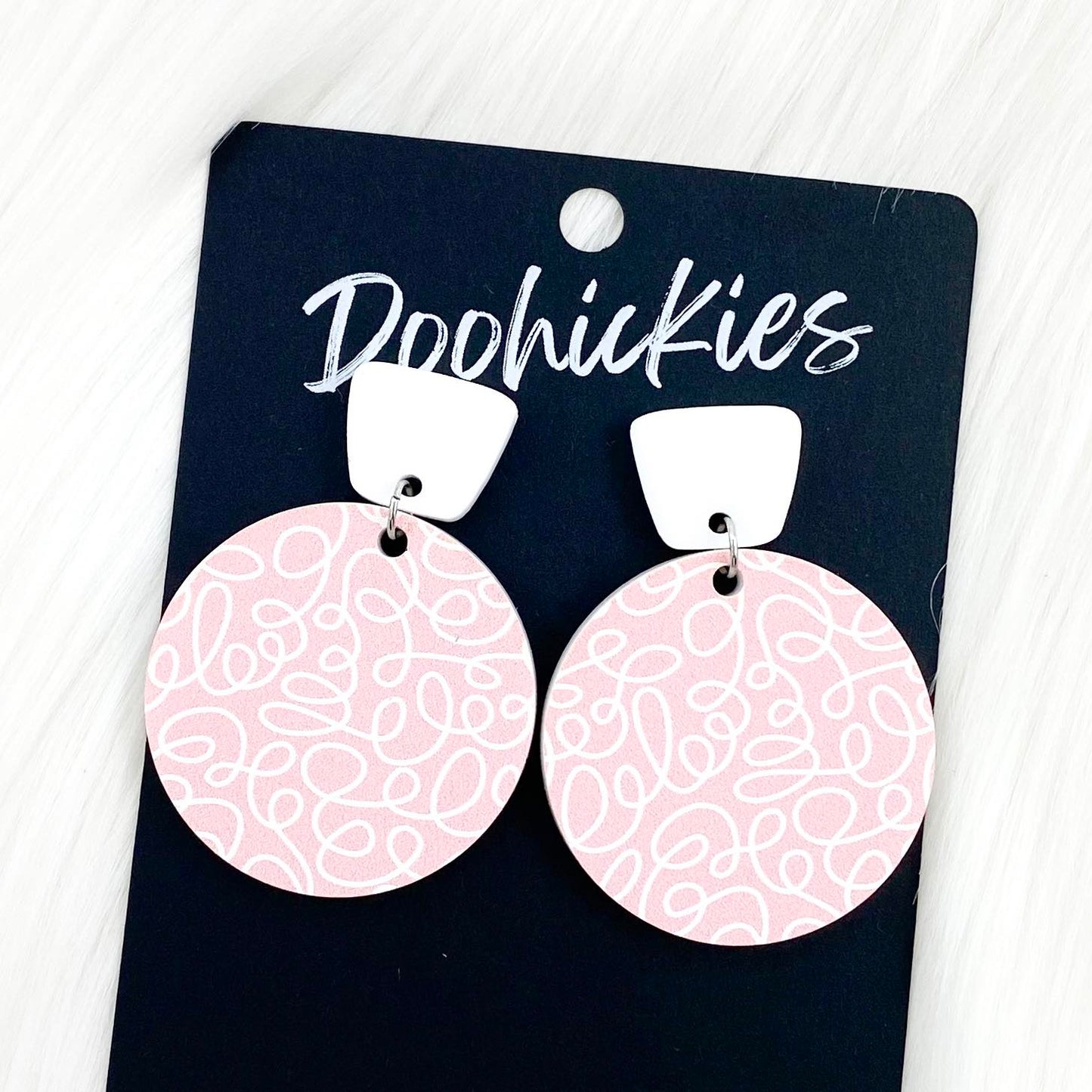 2" Swirly Piggyback Acrylics -Valentine's Earrings by Doohickies Wholesale