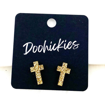 16mm Glitter Cross Singles by Doohickies Wholesale