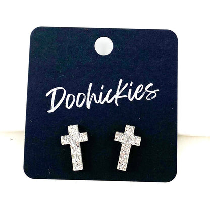 16mm Glitter Cross Singles by Doohickies Wholesale