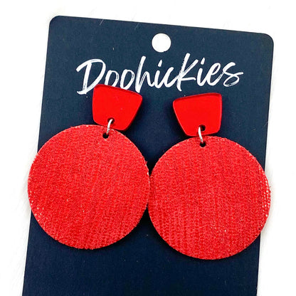 2" Shimmer Rain Piggy Dangles -Valentine's Leather Earrings by Doohickies Wholesale