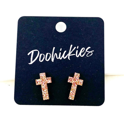 16mm Glitter Cross Singles by Doohickies Wholesale