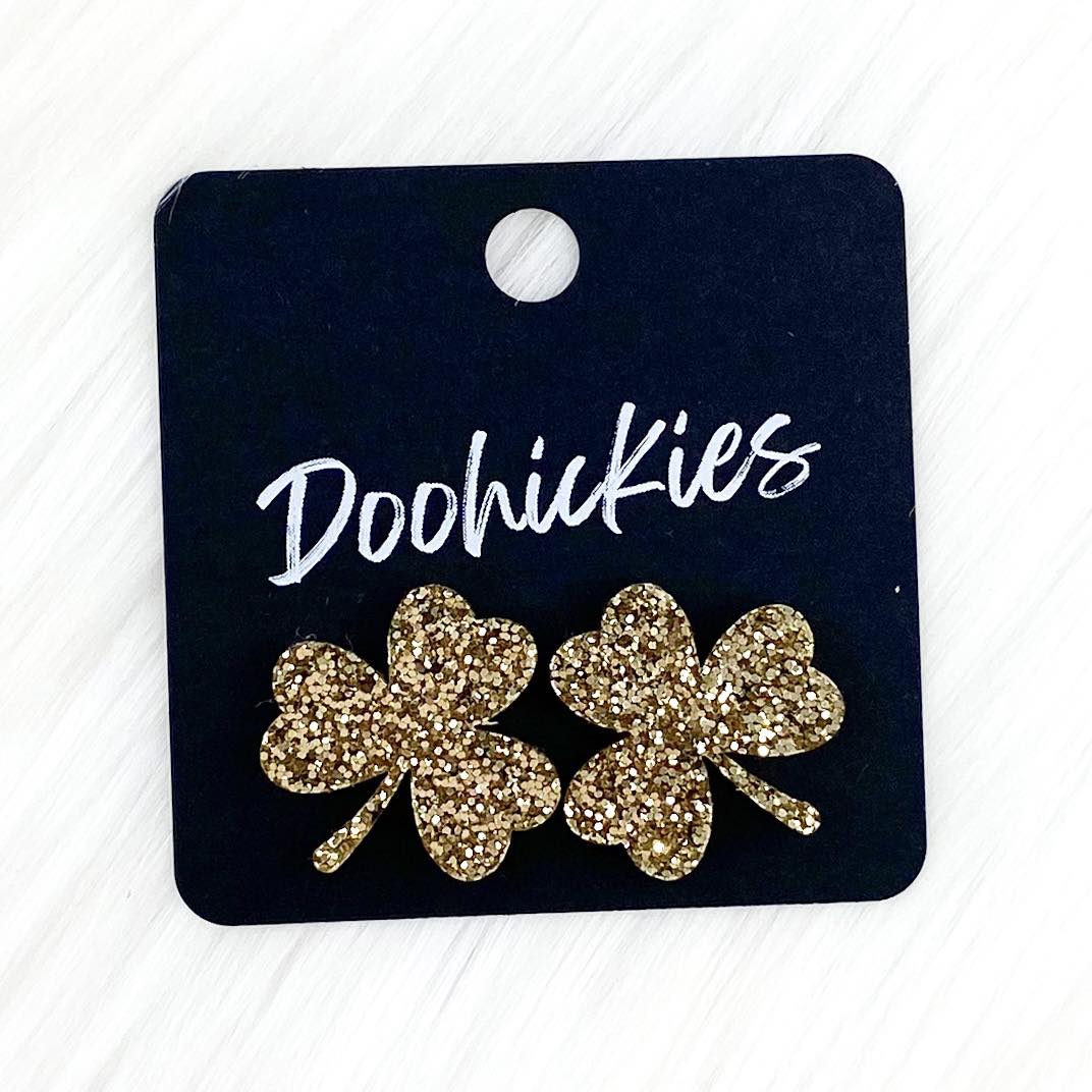 21mm Statement Shamrock Studs -St. Paddy Acrylic Earrings by Doohickies Wholesale