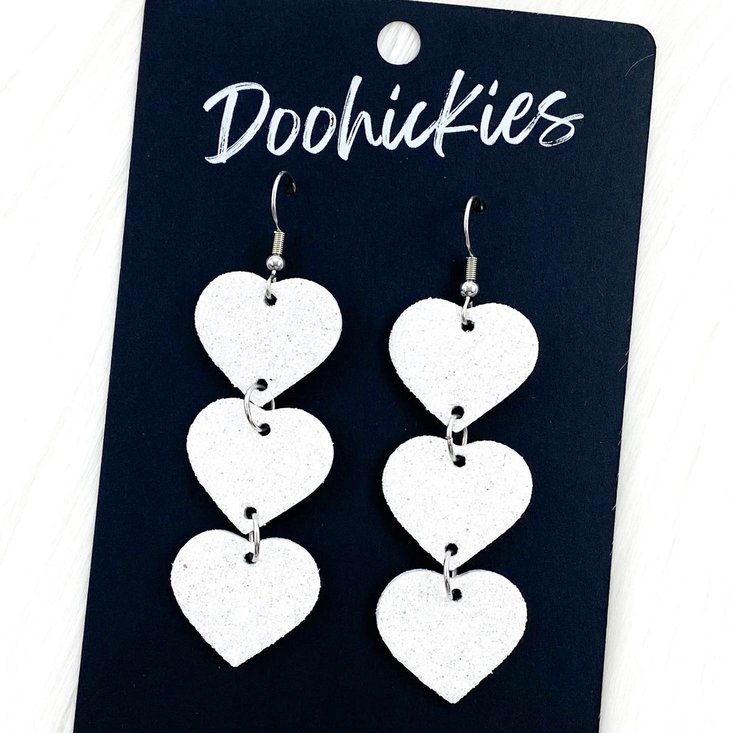 Triple Glitter Heart Drops by Doohickies Wholesale