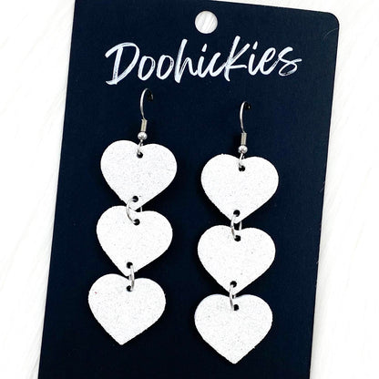 Triple Glitter Heart Drops by Doohickies Wholesale