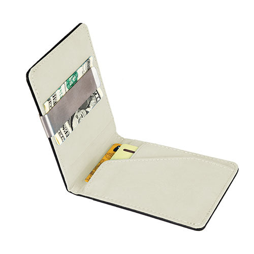 Unisex PU Leather Wallet RFID Blocking Slim Bifold Credit Card Holder with Money Clip - White by VYSN