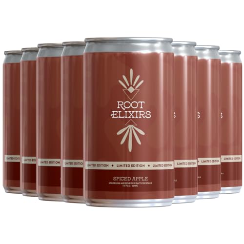 Root Elixirs Sparkling Spiced Apple Premium Cocktail Mixer *Limited-edition- 8 Cans 7.5 oz by Farm2Me