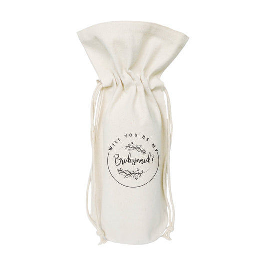 Will You Be My Bridesmaid? Cotton Canvas Wine Bag by The Cotton & Canvas Co.