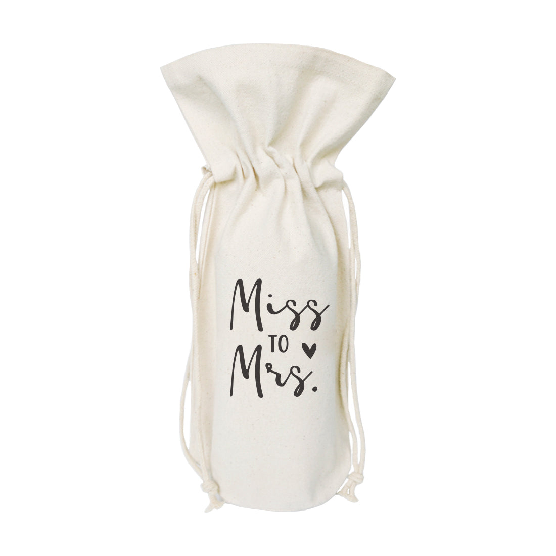 Miss to Mrs. Cotton Canvas Wine Bag by The Cotton & Canvas Co.