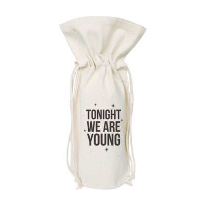 Tonight We Are Young Cotton Canvas Wine Bag by The Cotton & Canvas Co.