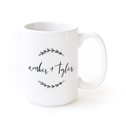 Vive L’amour Personalized Couple Names Coffee Mug by The Cotton & Canvas Co.