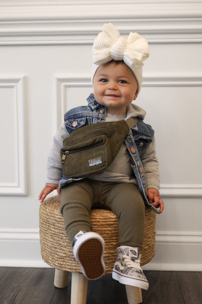 The Play Date Kids Belt Bag-  Olive Green by Big Little Wish