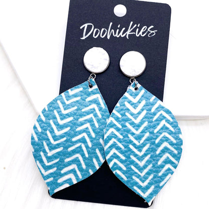 3" Chevron Leaf Dangles -Western Earrings by Doohickies Wholesale