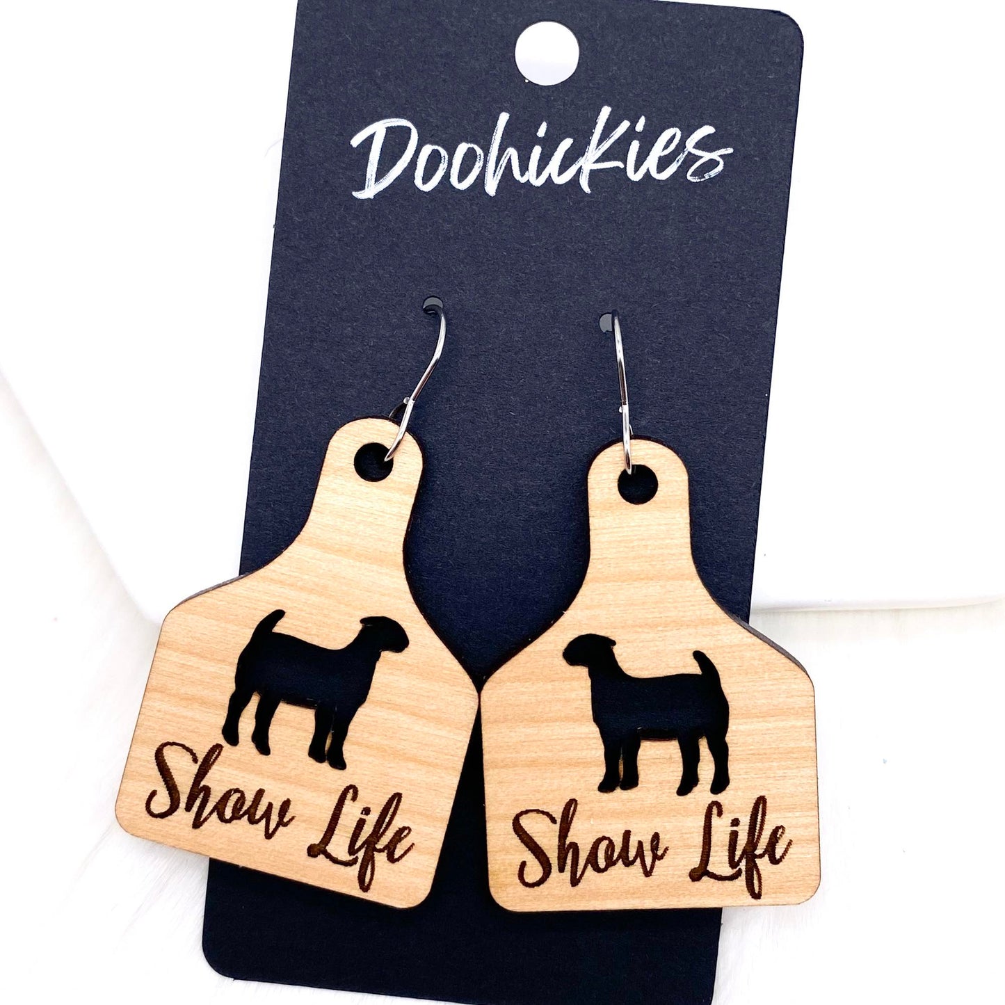 2.25" Show Life Tags -Western Earrings by Doohickies Wholesale