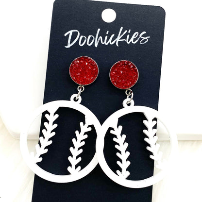 2" Custom Cutout Baseball Dangles -Baseball Earrings by Doohickies Wholesale