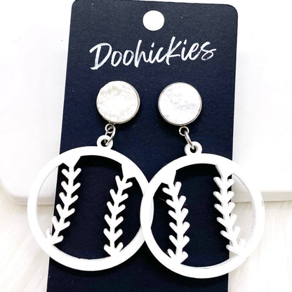 2" Custom Cutout Baseball Dangles -Baseball Earrings by Doohickies Wholesale