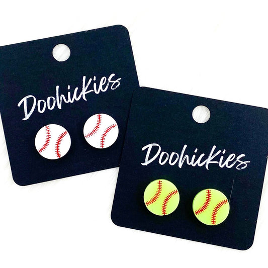 13mm Ball Studs -Sports Earrings by Doohickies Wholesale