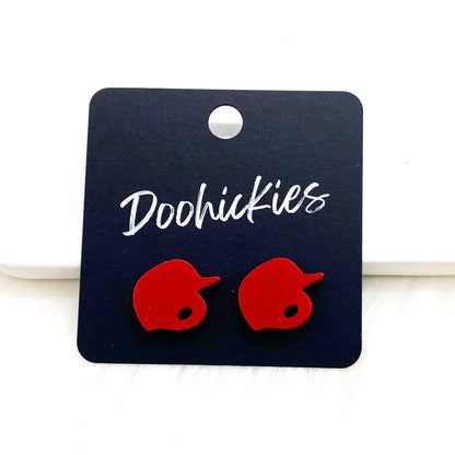 13mm Custom Ball Helmet Studs -Sports Earrings by Doohickies Wholesale