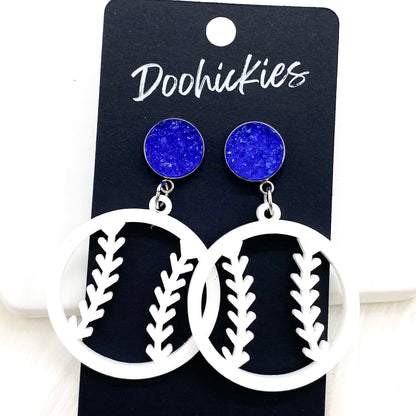 2" Custom Cutout Baseball Dangles -Baseball Earrings by Doohickies Wholesale