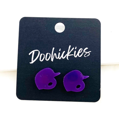 13mm Custom Ball Helmet Studs -Sports Earrings by Doohickies Wholesale