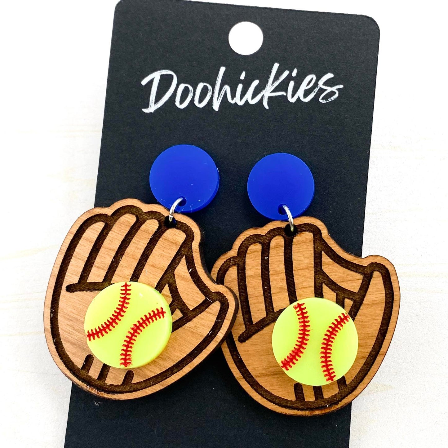 2" Custom Spirit You're Out Dangles -Sports Earrings by Doohickies Wholesale